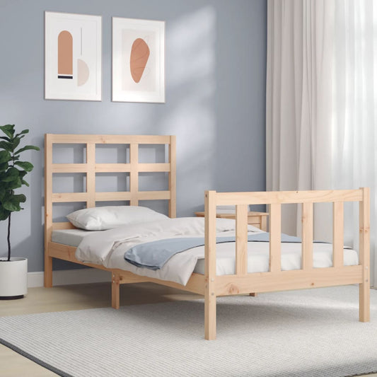 Sengeramme Med Sengegavl Small Single Massivt Træ