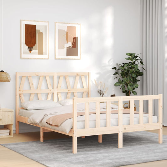 Sengeramme Med Sengegavl Small Double Massivt Træ