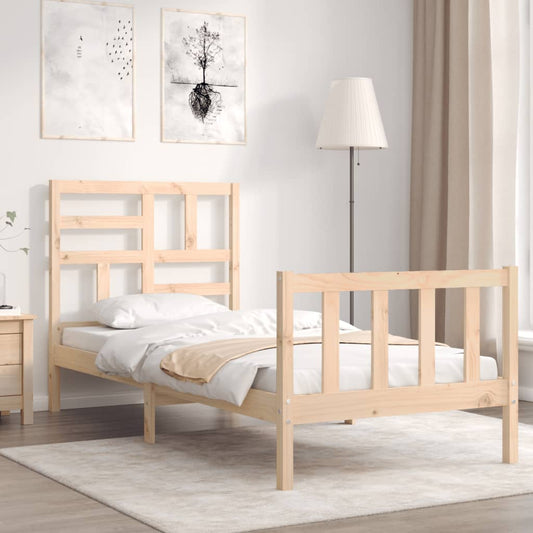 Sengeramme Med Sengegavl Small Single Massivt Træ
