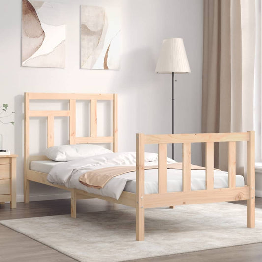 Sengeramme Med Sengegavl Small Single Massivt Træ