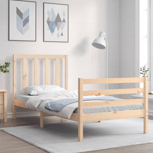 Sengeramme Med Sengegavl Small Single Massivt Træ