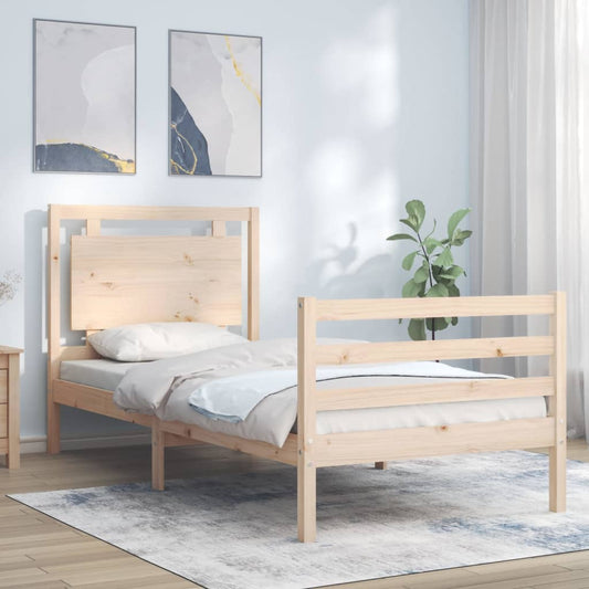 Sengeramme Med Sengegavl Massivt Træ