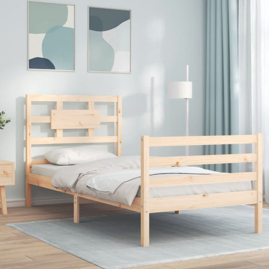 Sengeramme Med Sengegavl Small Single Massivt Træ