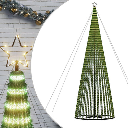 LED-juletræ 1544 LED'er 500 Cm Varmt Hvidt Lys - Billede 2