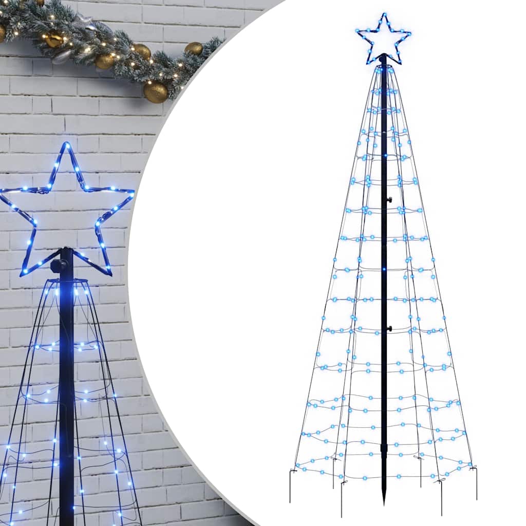 LED-juletræ Med Spyd 220 LED'er 180 Cm Blåt Lys - Billede 2