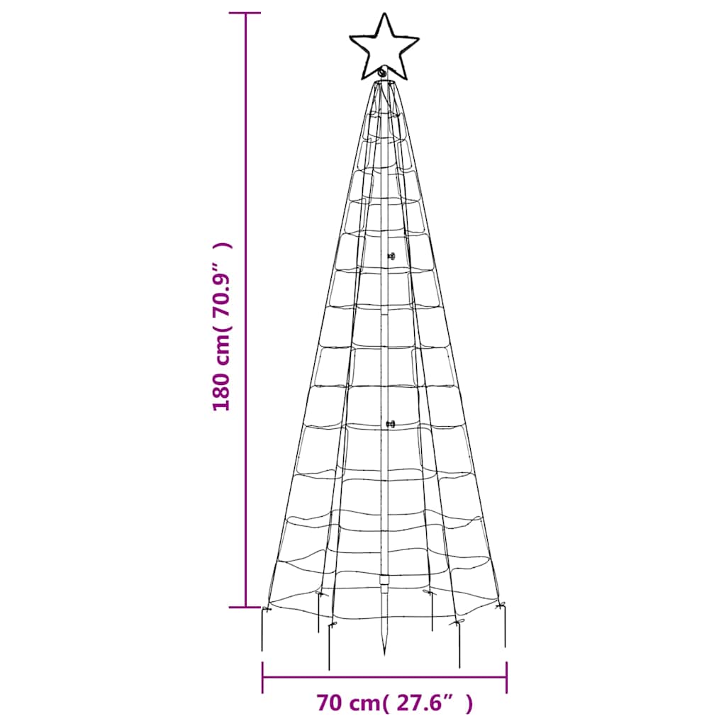 LED-juletræ Med Spyd 220 LED'er 180 Cm Blåt Lys - Billede 12
