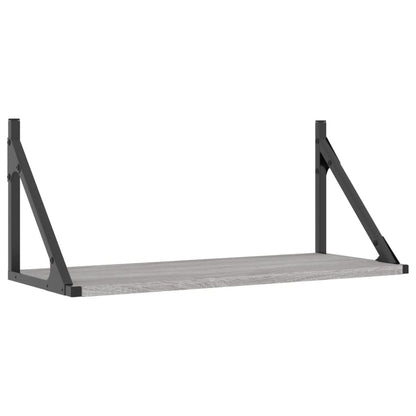 Væghylder 2 Stk. 60X25X25,5 Cm Konstrueret Træ Grå Sonoma-Eg