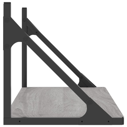 Væghylder 2 Stk. 60X25X25,5 Cm Konstrueret Træ Grå Sonoma-Eg