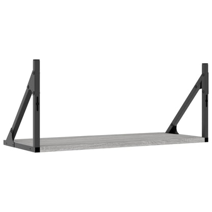 Væghylder 2 Stk. 60X25X25,5 Cm Konstrueret Træ Grå Sonoma-Eg