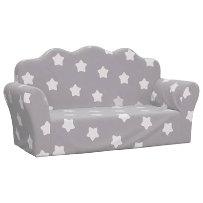 2-Personers Sofa Til Børn Blødt Plys Med Stjerner