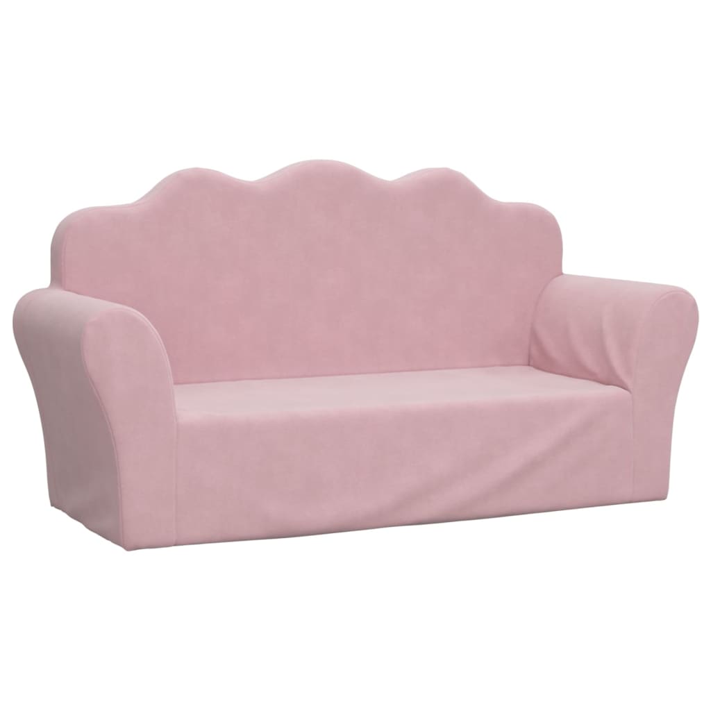 2-Personers Sofa Til Børn Blødt Plys Med Stjerner