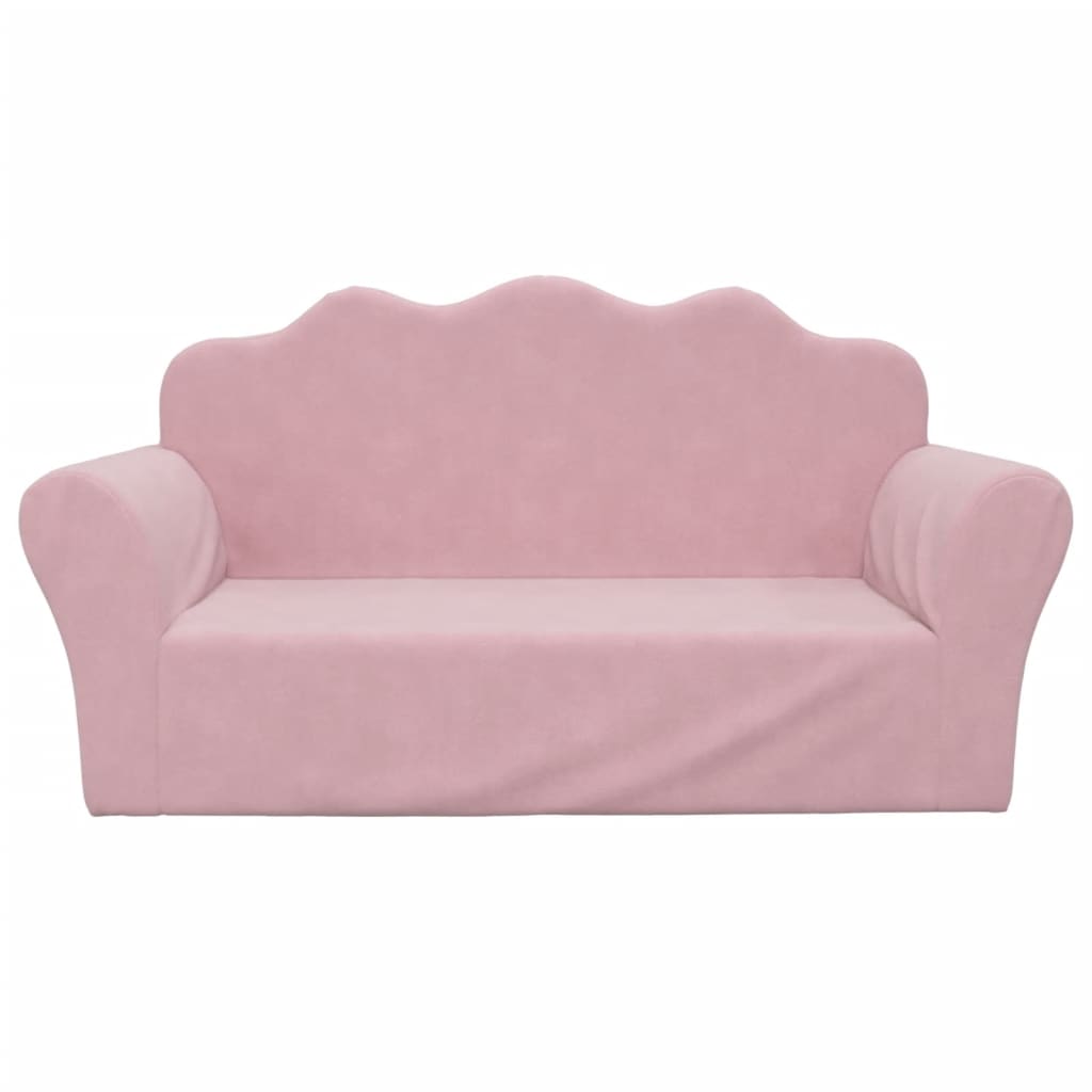 2-Personers Sofa Til Børn Blødt Plys Med Stjerner