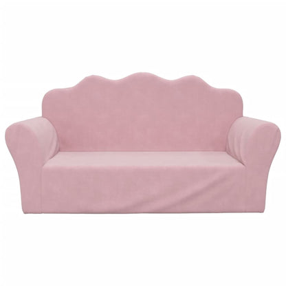 2-Personers Sofa Til Børn Blødt Plys Med Stjerner