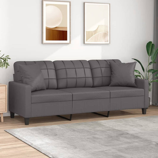 3-Personers Sofa Med Pyntepuder Kunstlæder