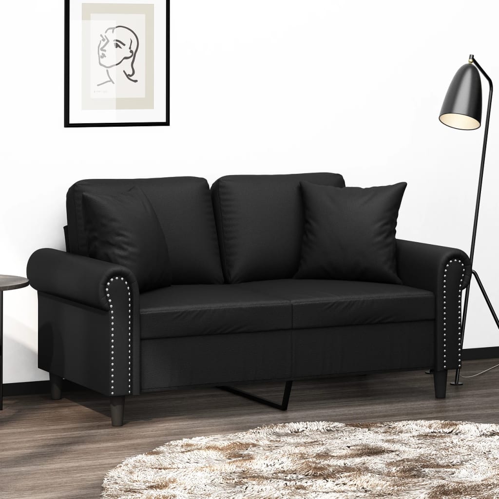 2-personers Sofa Med Pyntepuder Kunstlæder - Variant 3200925