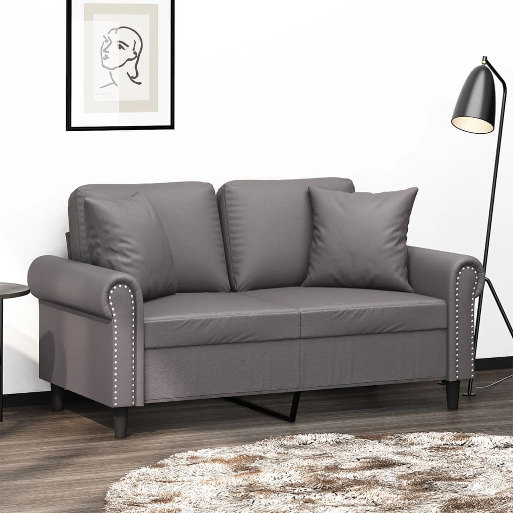 2-personers Sofa Med Pyntepuder Kunstlæder - Variant 3200927