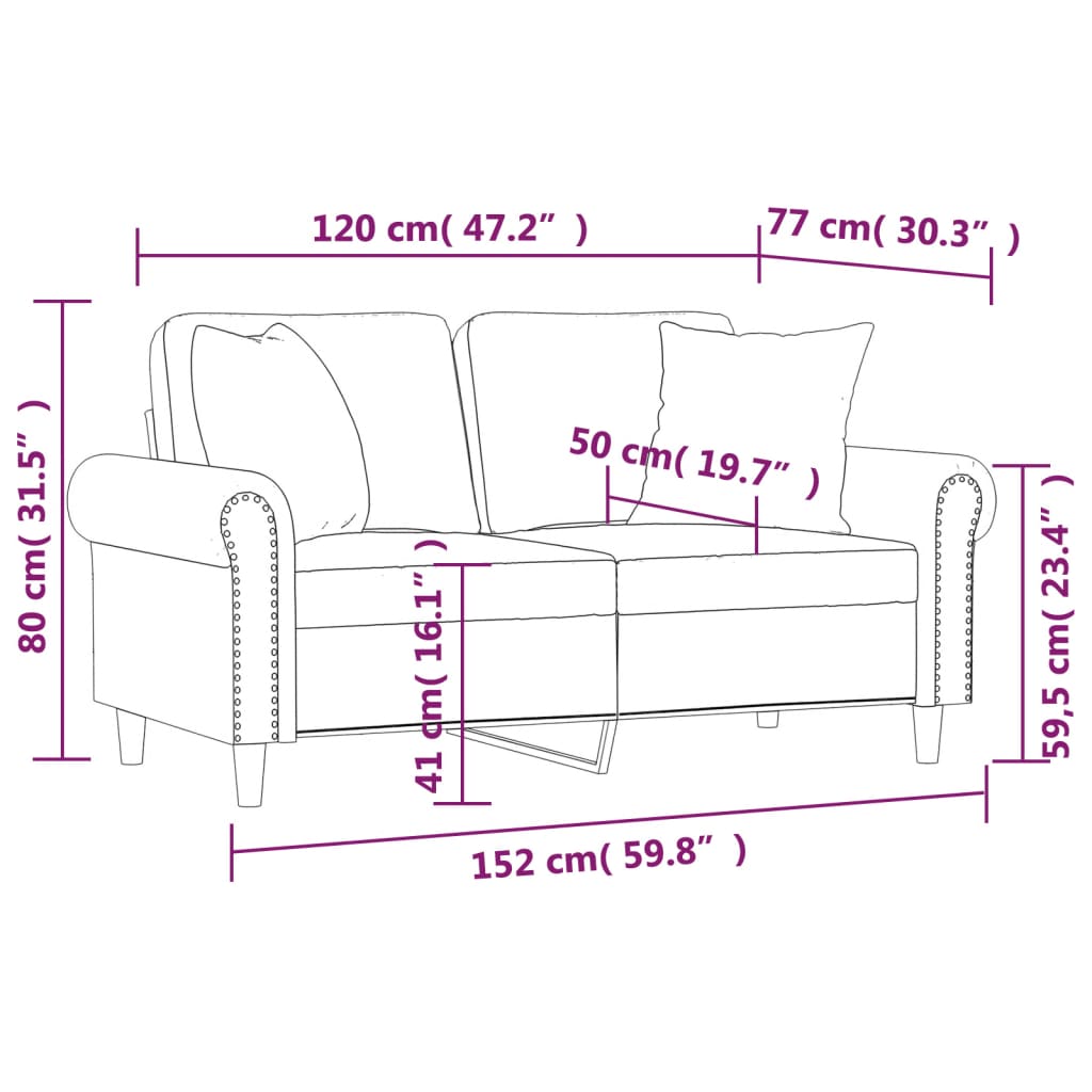 2-personers Sofa Med Pyntepuder Kunstlæder - Billede 8