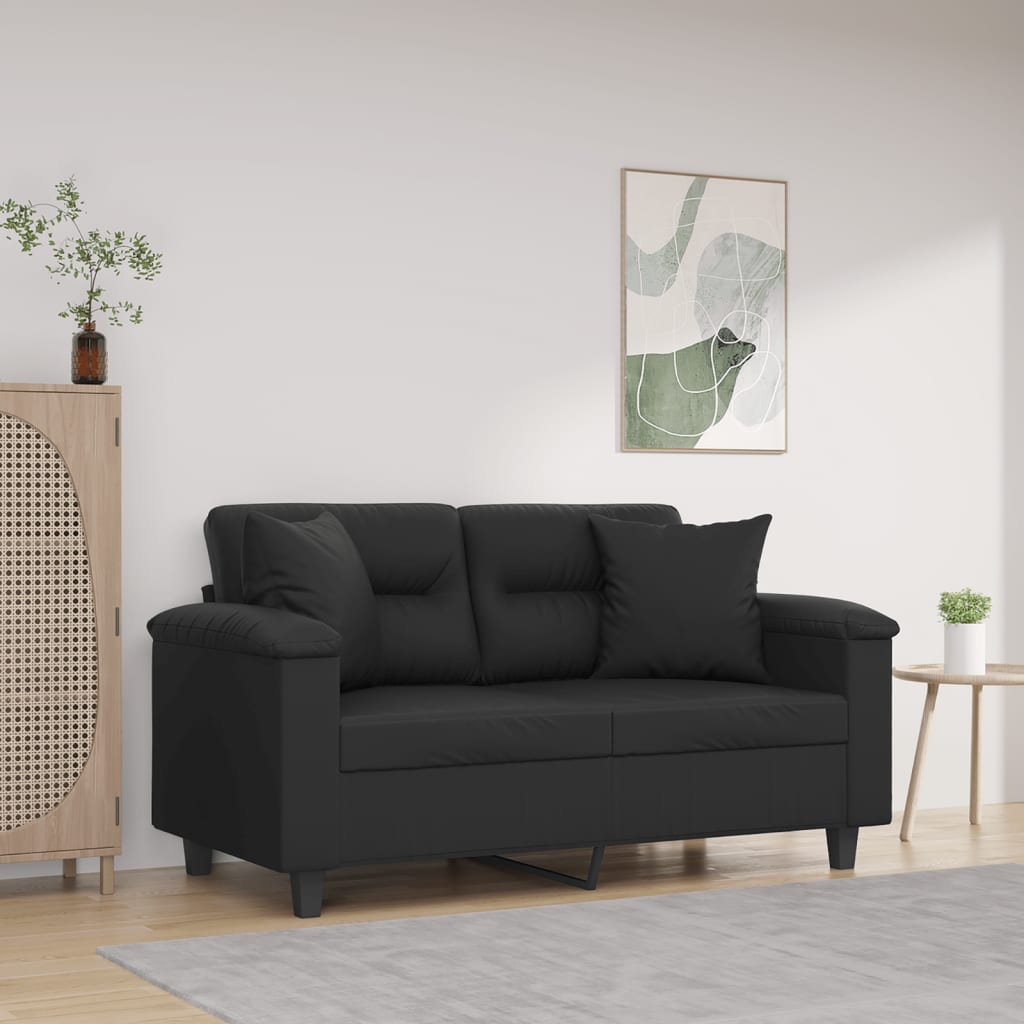 2-personers Sofa Med Pyntepuder Kunstlæder - Variant 3200983