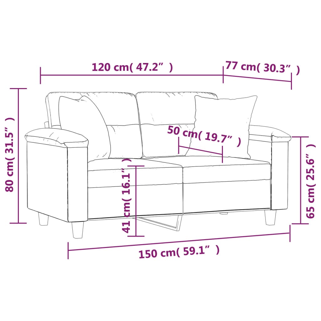 2-personers Sofa Med Pyntepuder Kunstlæder - Billede 8
