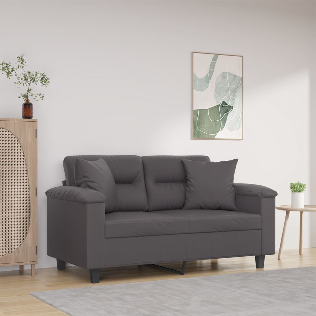 2-personers Sofa Med Pyntepuder Kunstlæder - Hovedbillede