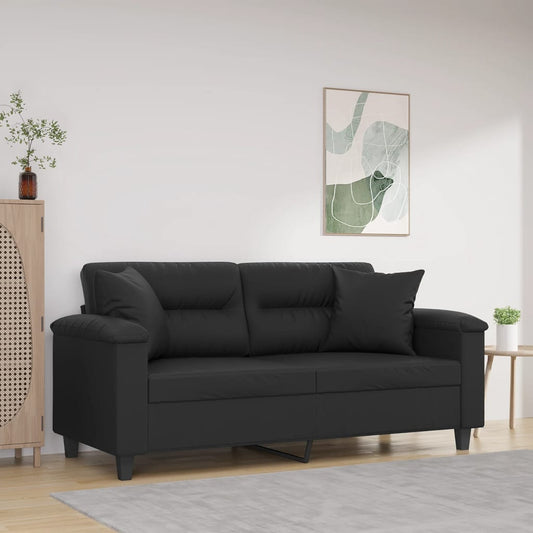 2-Personers Sofa Med Pyntepuder Kunstlæder