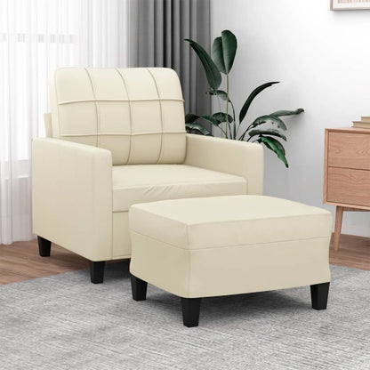 Sofastol med Fodskammel 60 Cm Kunstlæder