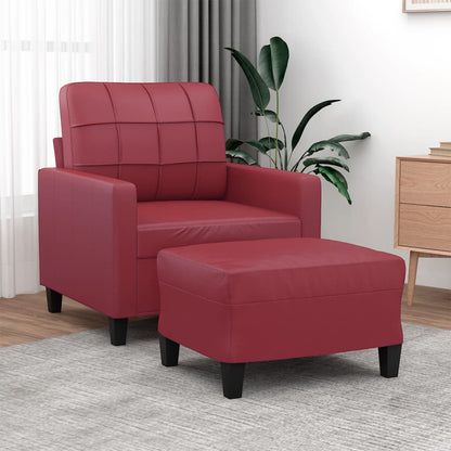 Sofastol med Fodskammel 60 Cm Kunstlæder