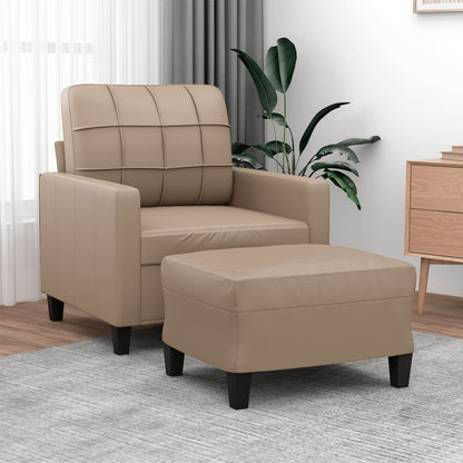 Sofastol med Fodskammel 60 Cm Kunstlæder