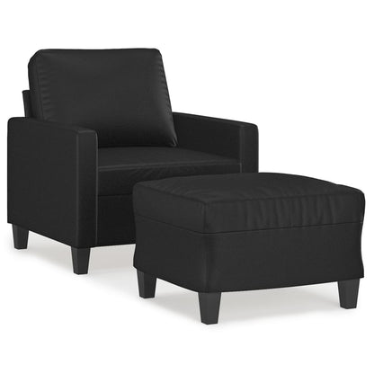 Sofastol med Fodskammel 60 Cm Kunstlæder - billede 2