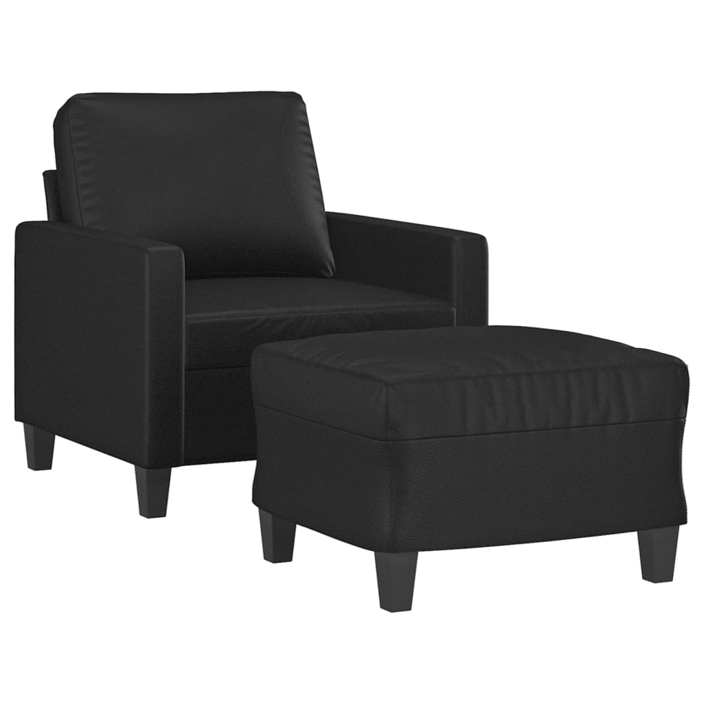 Sofastol med Fodskammel 60 Cm Kunstlæder - billede 3
