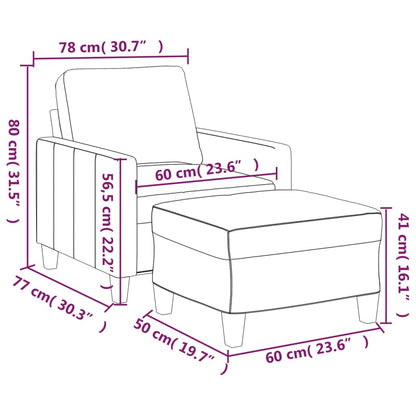 Sofastol med Fodskammel 60 Cm Kunstlæder - billede 7