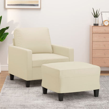Sofastol med Fodskammel 60 Cm Kunstlæder