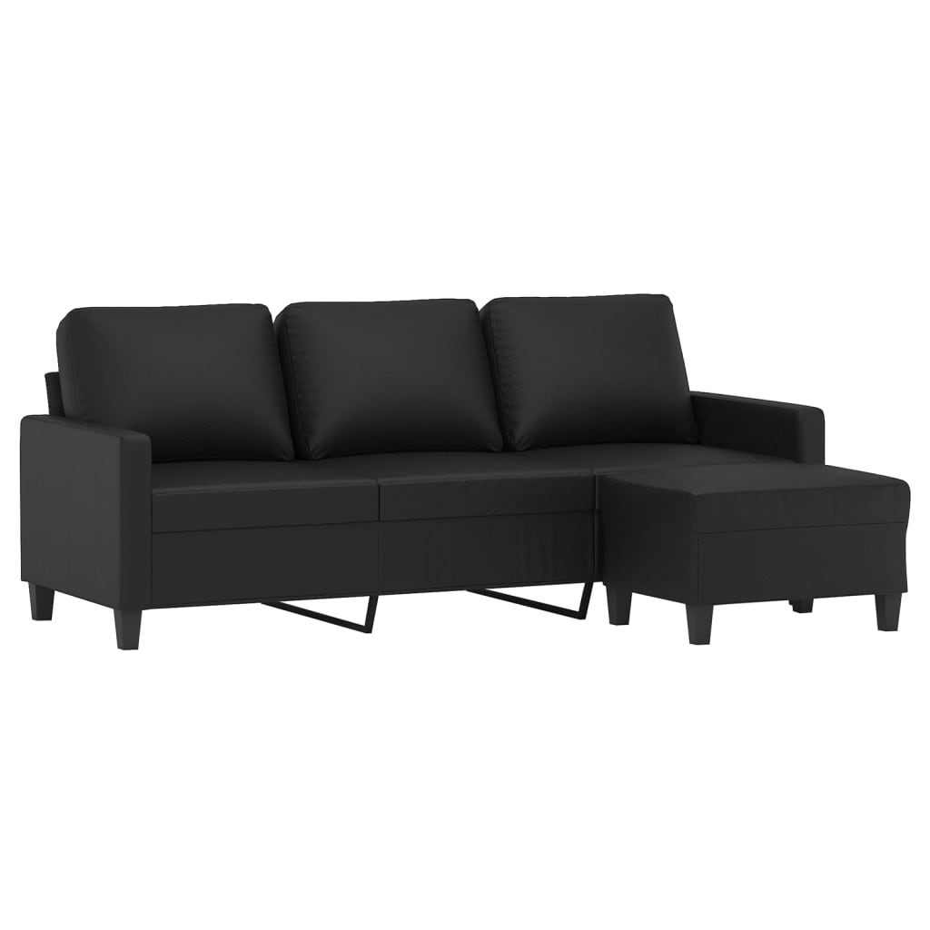 3-personers Sofa med Fodskammel 180 Cm Kunstlæder - billede 3