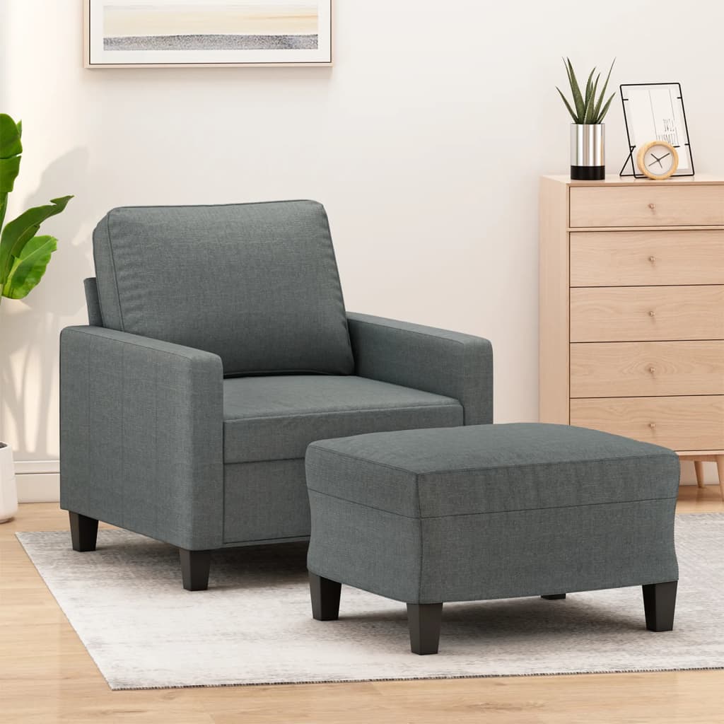 Sofastol Med Fodskammel 60 Cm Stof