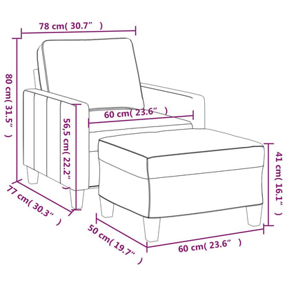 Sofastol Med Fodskammel 60 Cm Stof