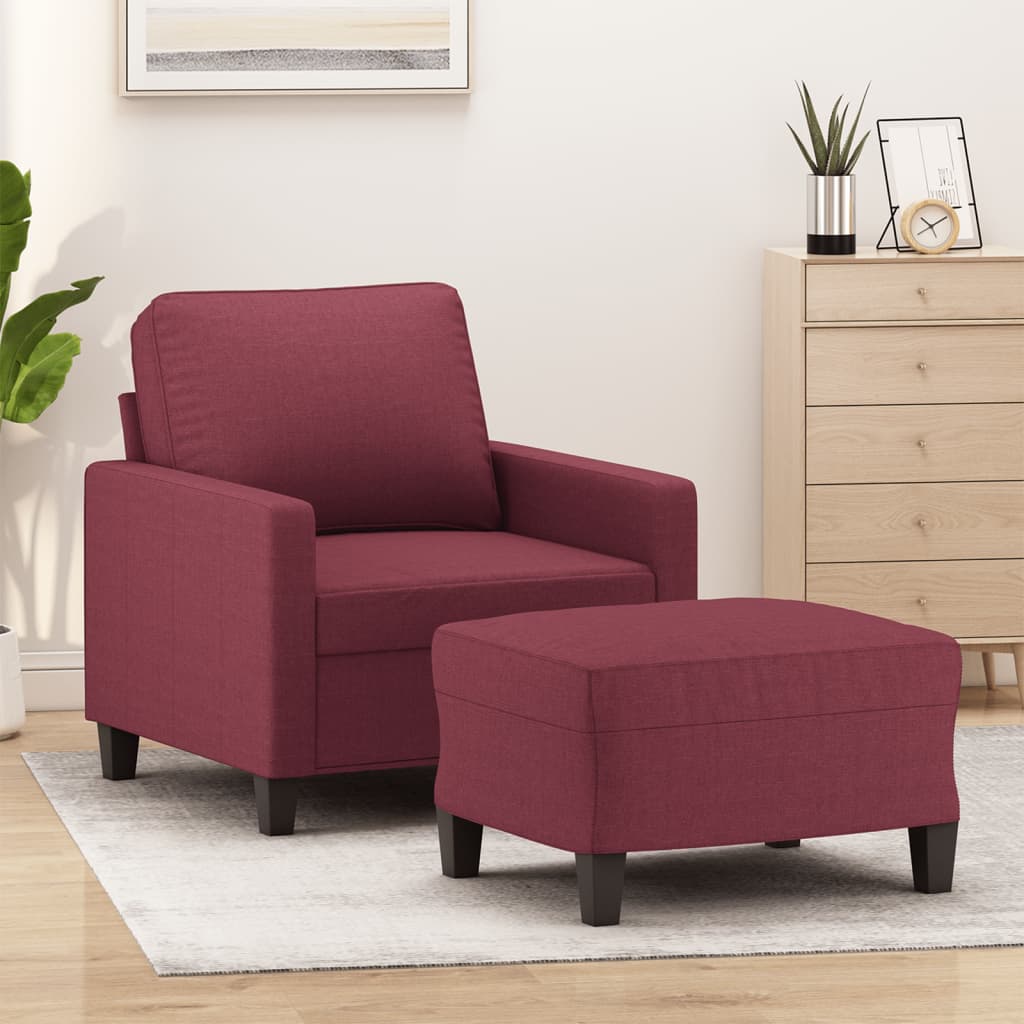Sofastol Med Fodskammel 60 Cm Stof