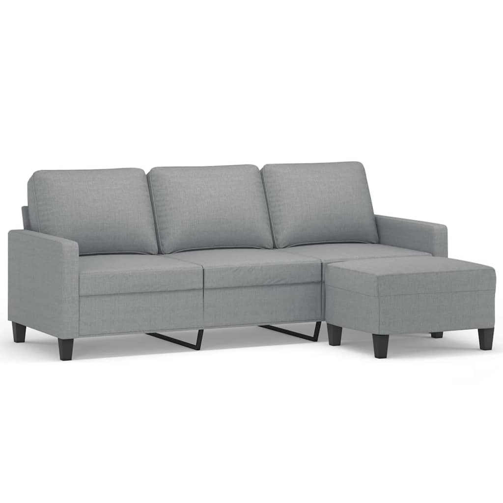 3-Personers Sofa Med Fodskammel 180 Cm Stof