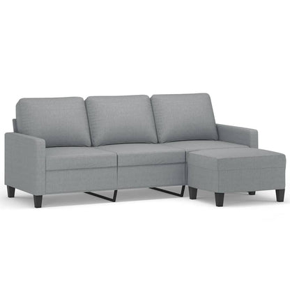 3-Personers Sofa Med Fodskammel 180 Cm Stof