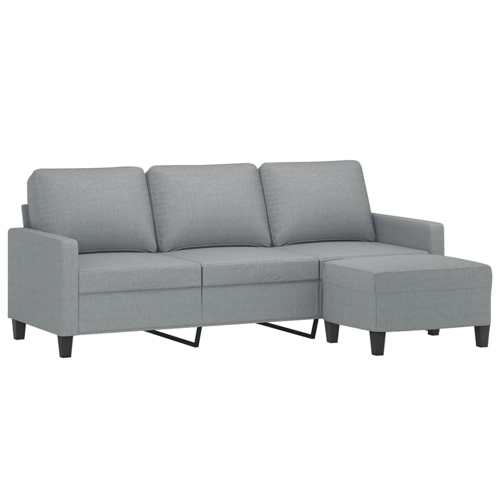 3-Personers Sofa Med Fodskammel 180 Cm Stof