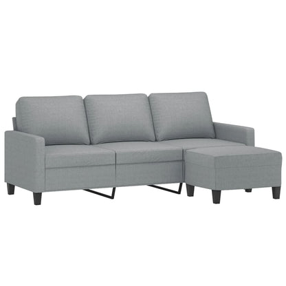 3-Personers Sofa Med Fodskammel 180 Cm Stof