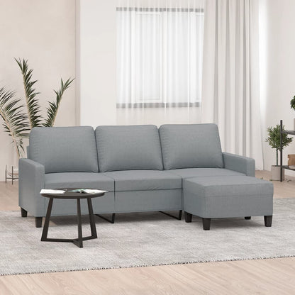 3-Personers Sofa Med Fodskammel 180 Cm Stof