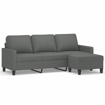 3-Personers Sofa Med Fodskammel 180 Cm Stof
