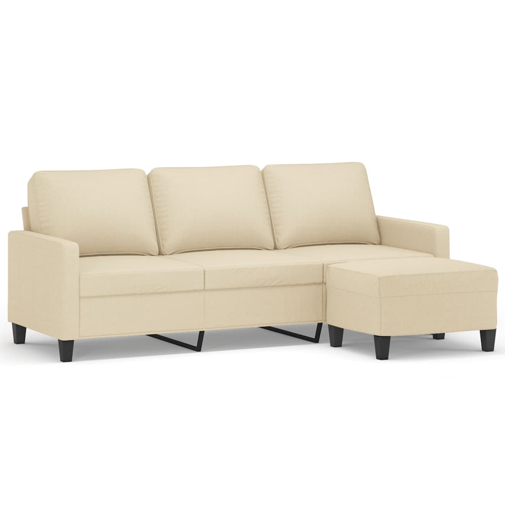 3-Personers Sofa Med Fodskammel 180 Cm Stof
