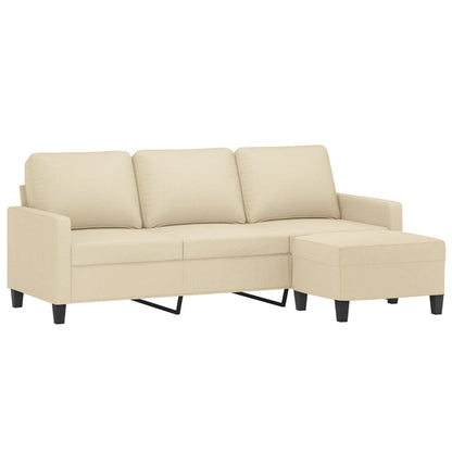 3-Personers Sofa Med Fodskammel 180 Cm Stof