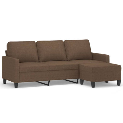 3-Personers Sofa Med Fodskammel 180 Cm Stof