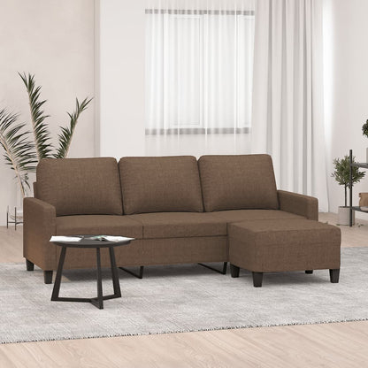 3-Personers Sofa Med Fodskammel 180 Cm Stof