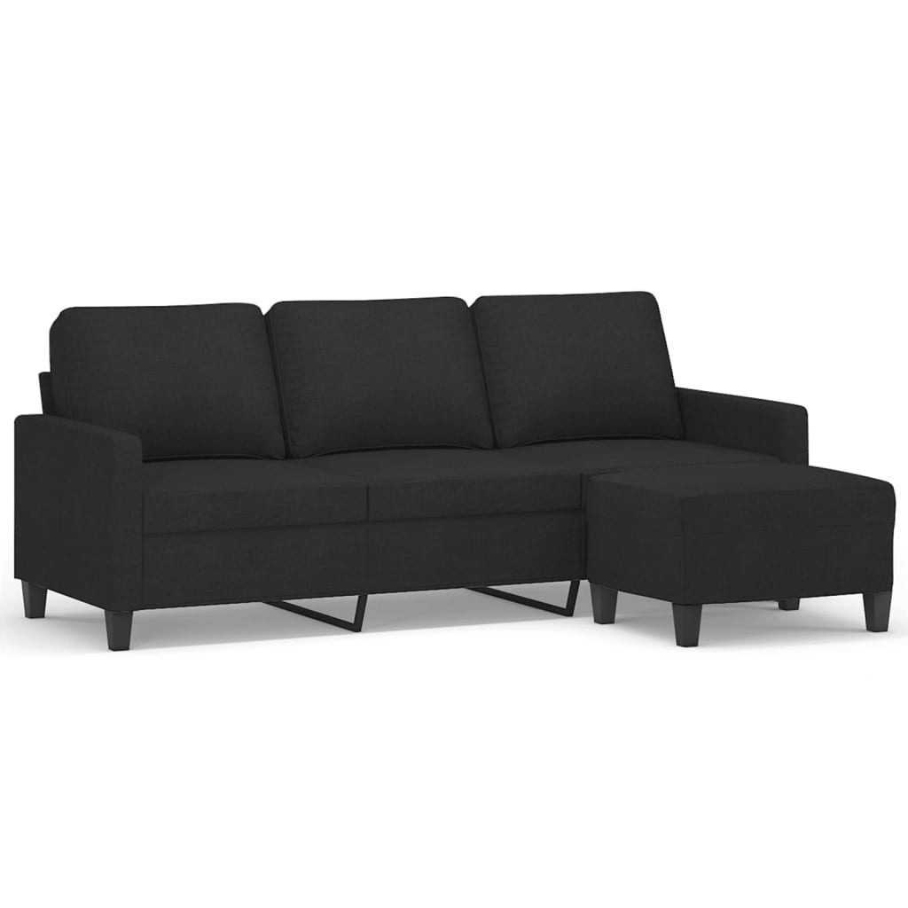 3-Personers Sofa Med Fodskammel 180 Cm Stof