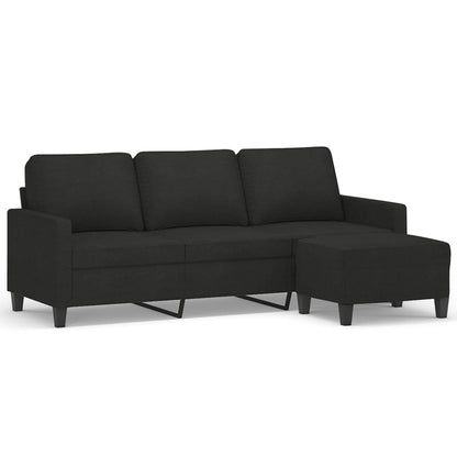 3-Personers Sofa Med Fodskammel 180 Cm Stof