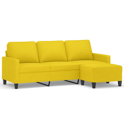 3-Personers Sofa Med Fodskammel 180 Cm Stof