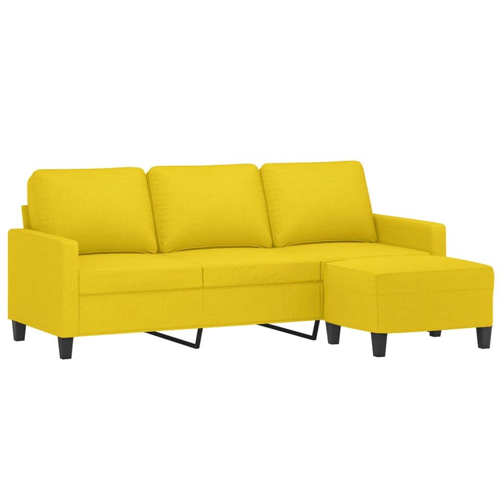 3-Personers Sofa Med Fodskammel 180 Cm Stof